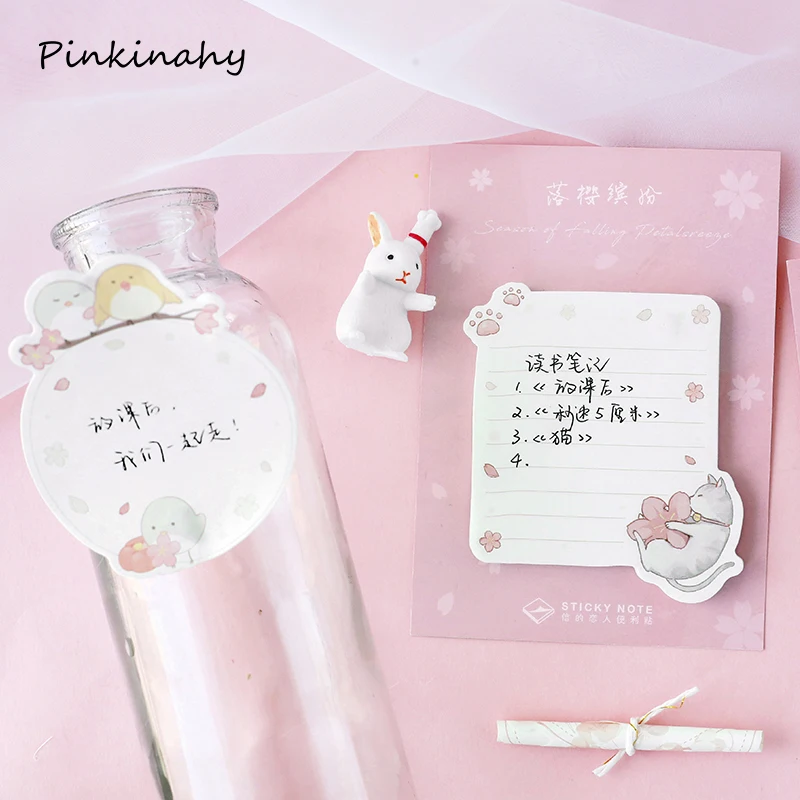 Cherry Blossom Шиба планировщик наклейки липкий блокнот для заметок Kawaii Канцелярские