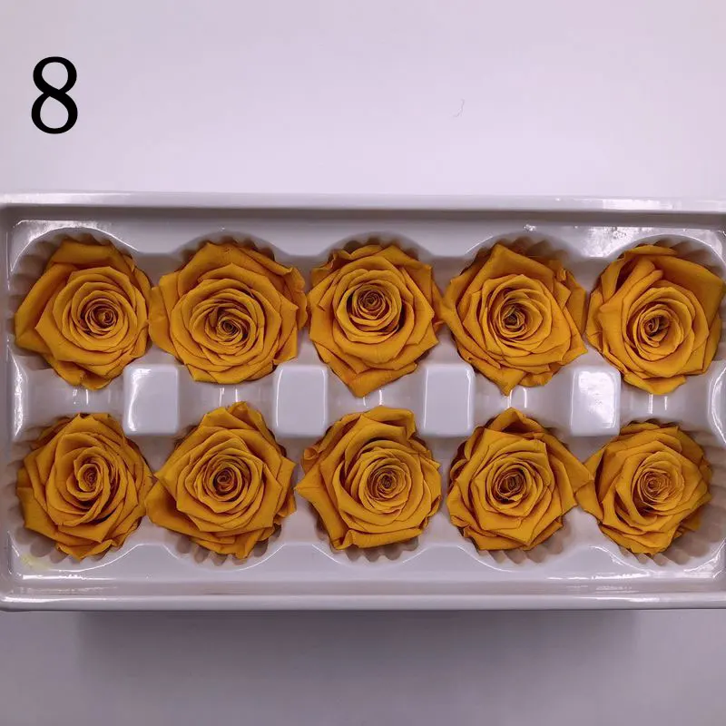 1 коробка, 10 головок, цветы, высокое качество, консервированные цветы, цветок, бесморская Роза, 4 см, диаметр, вечная жизнь, цветок, материал, подарочная коробка