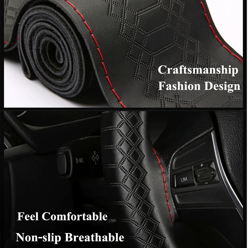 DIY чехол рулевого колеса автомобиля Мягкая натуральная кожаная оплётка 100% Теплые