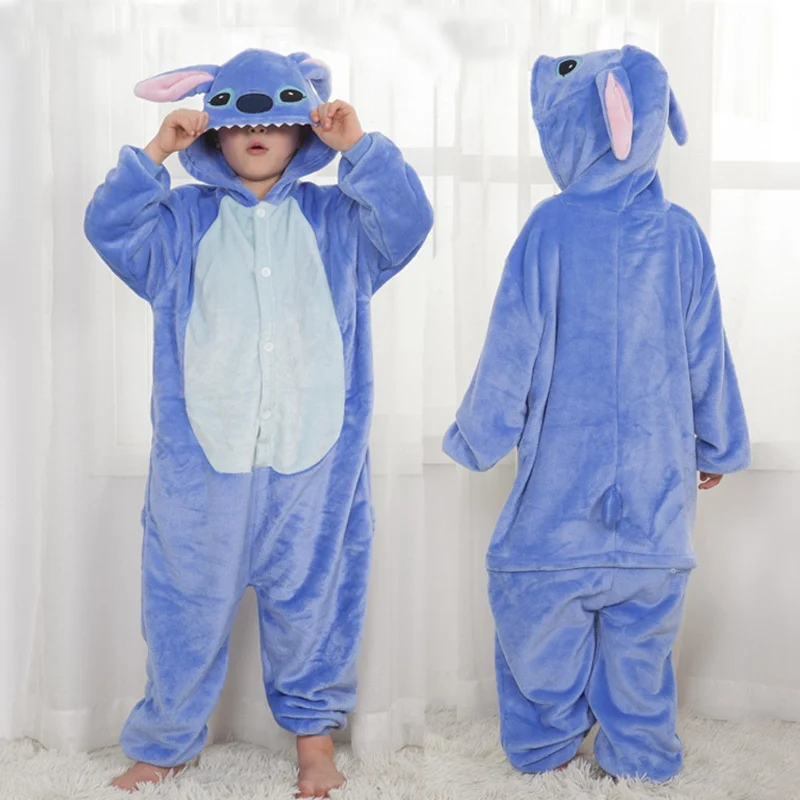 Кигуруми пижамы Единорог Onesie аниме Стич панда комбинезон зимние комбинезоны