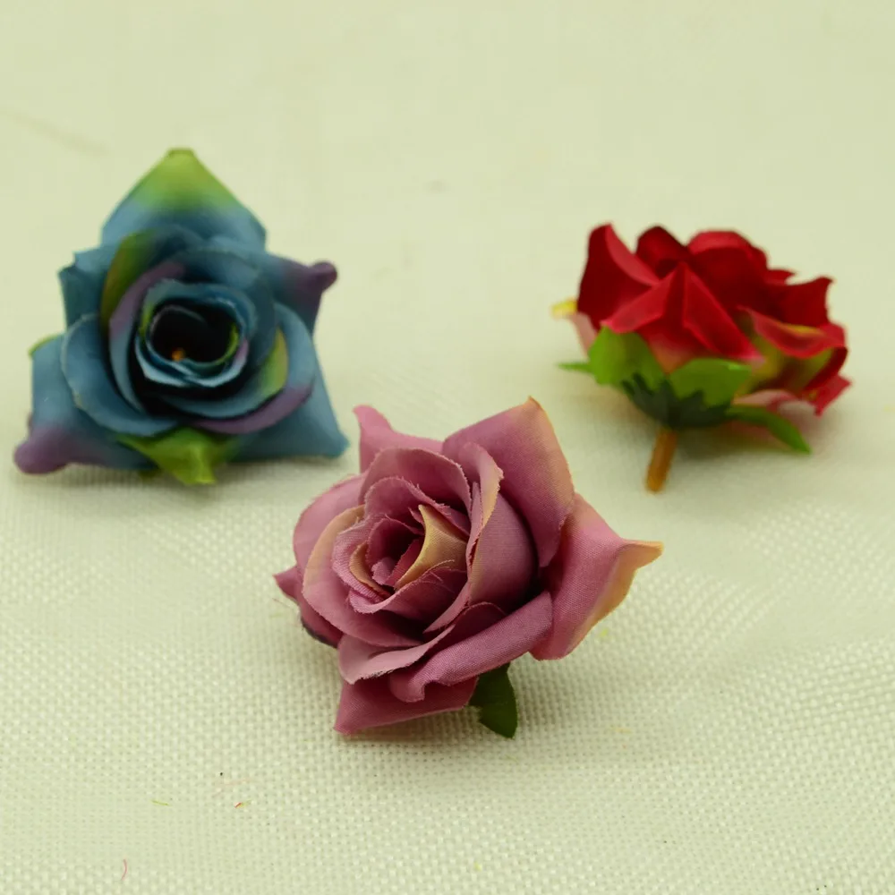 10 шт. шелковая голова розы diy Подарочная коробка поддельные пластиковые цветы