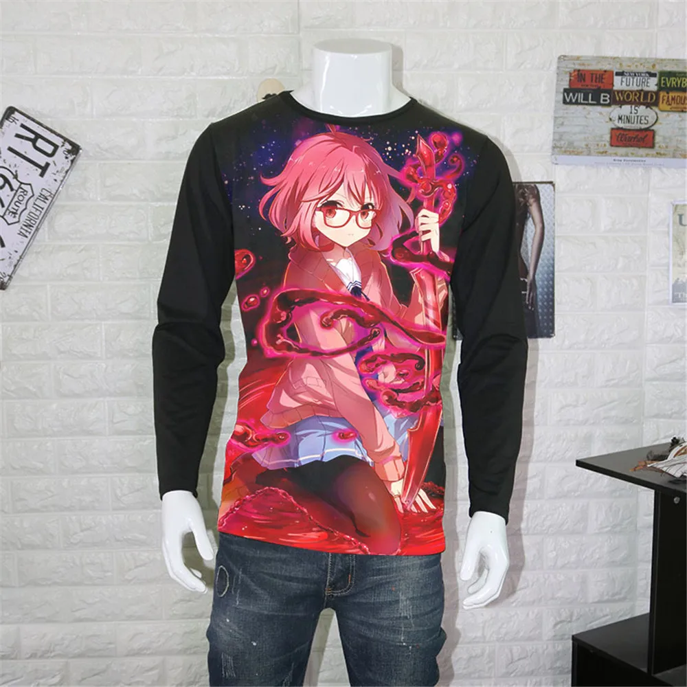 Косплей японское аниме Kyoukai No Kanata Mirai Kuriyama футболки косплей футболка с принтом