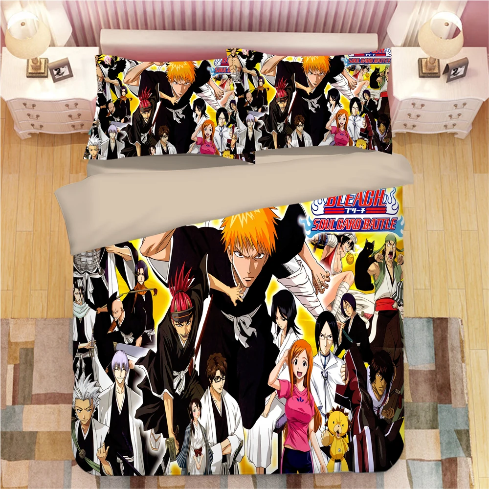 BLEACH Kurosaki Ichigo Комплект постельного белья, пододеяльник, наволочки, мультяшное аниме одеяло, Комплект постельного белья s, постельное белье, постельное белье(без простыни