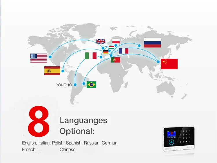 Yobang Security WiFi Internet GSM GPRS SMS pet immune Home Alarm System Security Kit HD IP Camera GSM alarm system with French