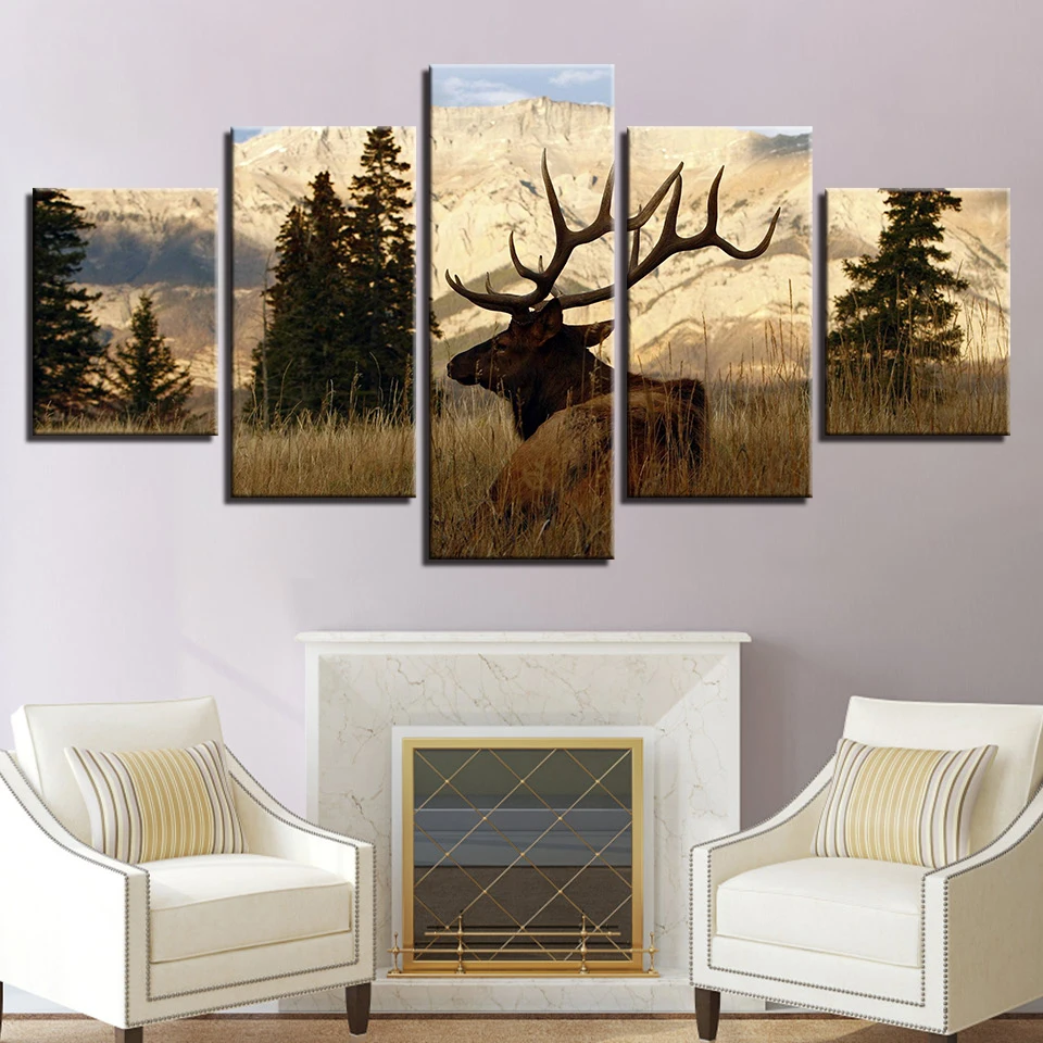 Настенные картины на холсте для гостиной постеры с HD печатью 5 шт. изображением
