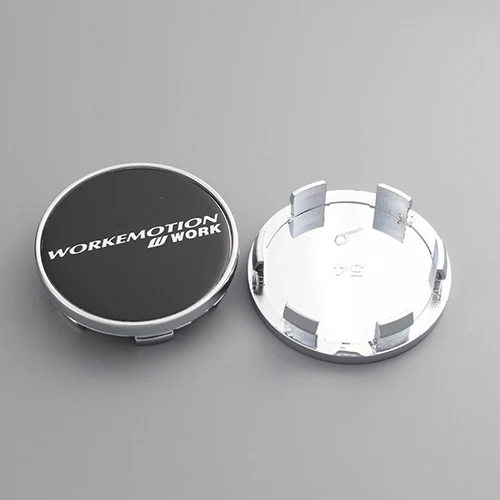 black work chrome Ком 4 шт. 54/тонкий УФ-фильтр 49 мм с зажимом работы стикер эмблема и Логотип колпаки enjoliveur roue центральный колпачок для обод Универсальный abs пластик колеса капюшон - Цвет: black work chrome