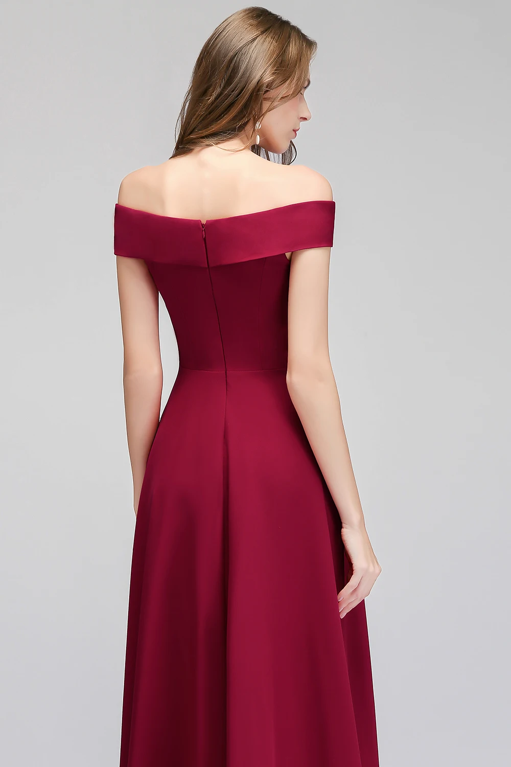 Robe de soiree Sexy Off The Shoulder Burgundy Evening Dresses Long Satin Prom Dress Formal Party Gown | Свадьбы и торжества