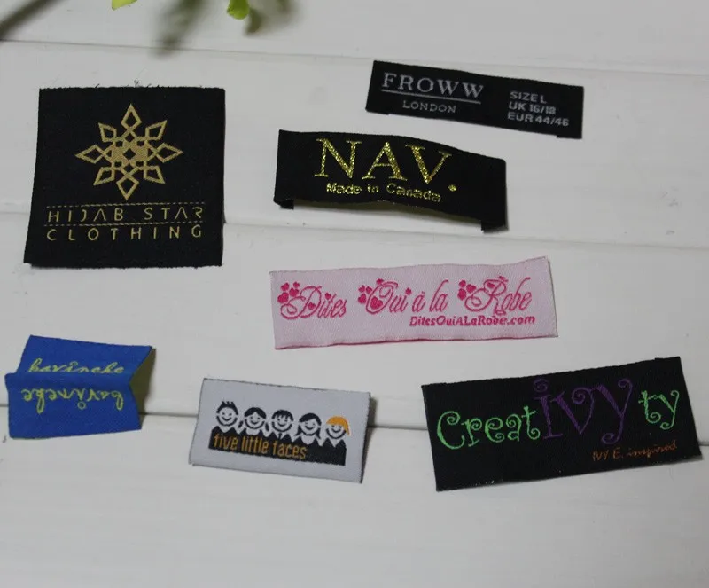 Одежда в сложенном виде тканые бирки этикетки с логотипом для одежды 1000 шт. партии|labels for clothing|woven taglogo label |