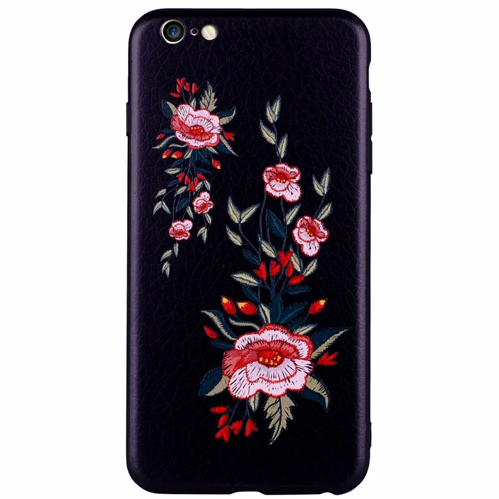 3D рельеф ретро розы силиконовый чехол для iPhone 6 S 7 8 Plus X случаях мягкий с цветочным