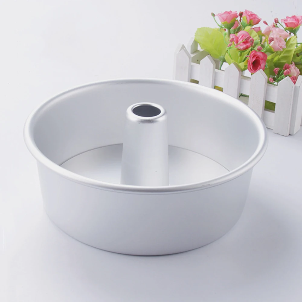 

Aluminum Alloy Cake Mold Round Cake Pan Tool Removable Bottom Hollow Chimney Cake Mold DIY Baking Cake Tools 6 inch