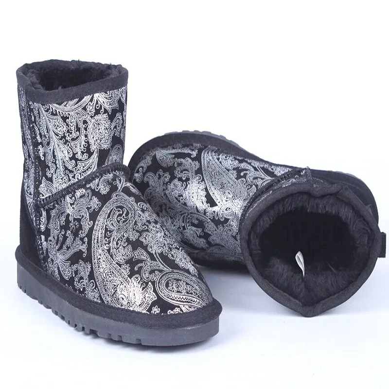 Зимние сапоги женская модная водонепроницаемая обувь теплая зимняя до середины
