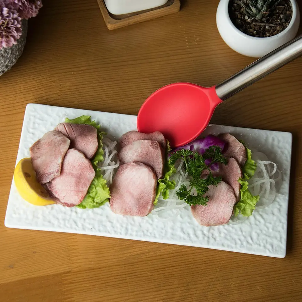 5Pcs Silicone Cooking Tools Kitchen cooking Tool Ladle Spaghetti Server Slotted Spoon Accessories | Дом и сад