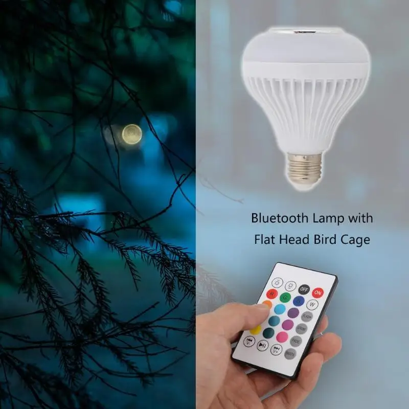 Светодиодный ламповый светильник E27 Smart Bluetooth с музыкальным пультом дистанционного управления, вечерние лампы, сценический светильник