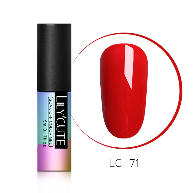 LC-71 LILYCUTE 5 мл бледно-лиловый розовый телесный УФ-лак для ногтей фиолетовая серия длительный чистый лак для ногтей Гель-лак для маникюра - Цвет: LC-71