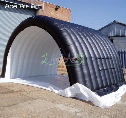 Красивая Черная наружная надувная палатка для тоннеля, навес для автомобиля, гаражный шатер, вход через арку для продажи
