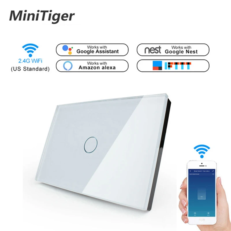 Minitiger US стандартный wifi умный сенсорный переключатель приложение беспроводной
