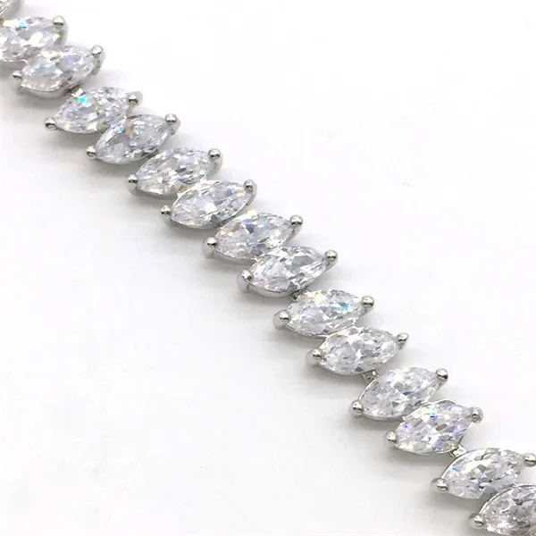 Сверкает! Женские браслеты с камнями AAA + Marquise соединенные фианитом модный