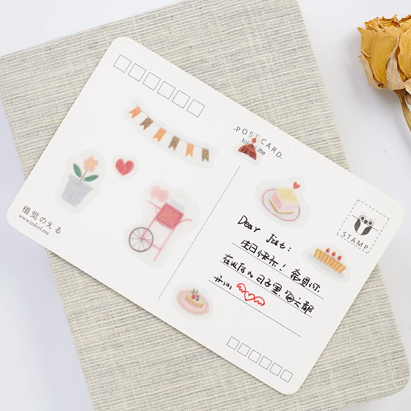 

5 packs/lot Cartoon Girls Daily Stickers Hand-painted Watercolor DIY Decorative Stickers Children Stationery Stickers