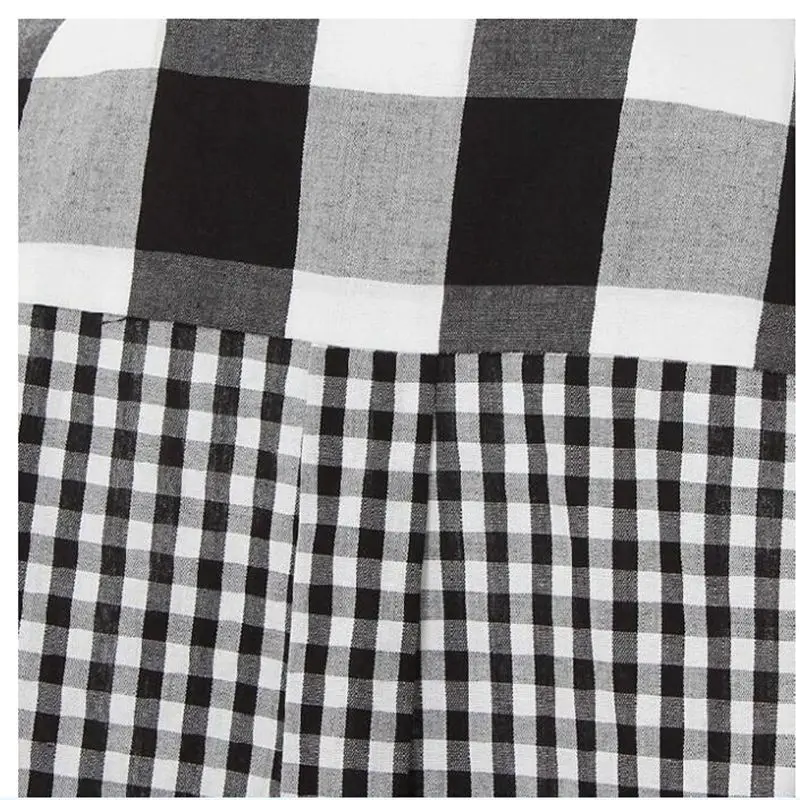 Женская шифоновая блузка с отложным воротником и длинным рукавом в клетку |