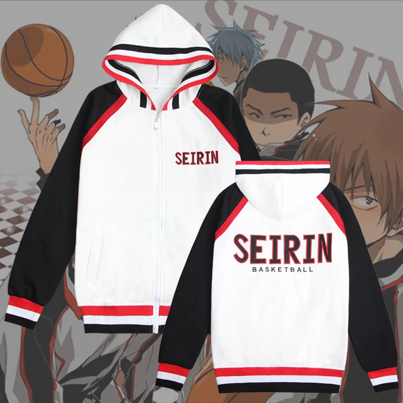Новинка 2018 Kuroko no Basket тонкая толстовка с капюшоном Аниме Вышивка сейрин Баскетбол