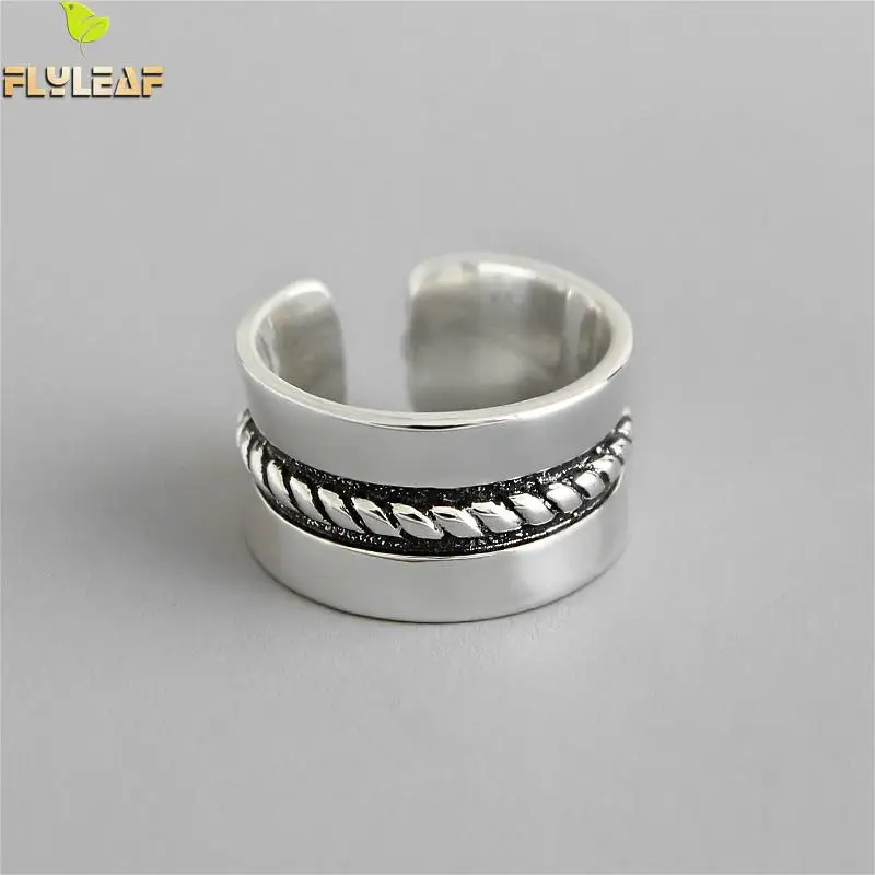 Женское Винтажное кольцо Flyleaf Ins из стерлингового серебра 925 пробы с широкой