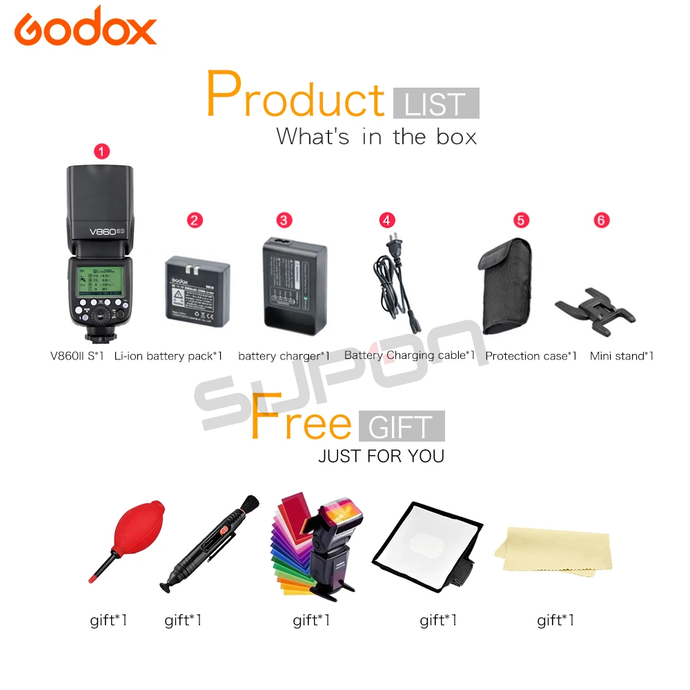 Godox V860II вспышка S TTL 2 4G GN60 HSS 1/8000s 2000 mAh Bateria камера Вспышка Speedlite триггер для Sony +