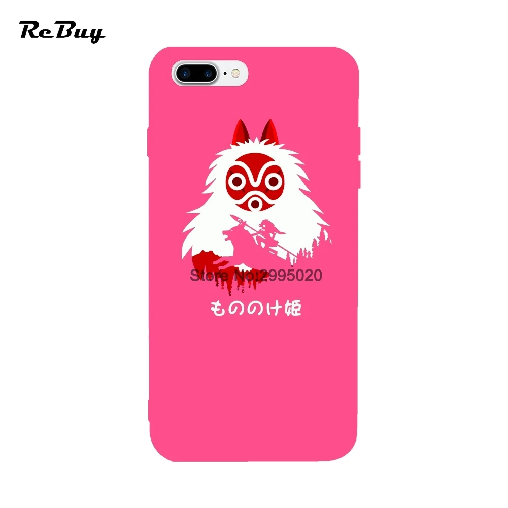 Princess Mononoke Soft TPU Candy Color Covers Case For iPhone 6 6S 7 8 Plus X Phone |