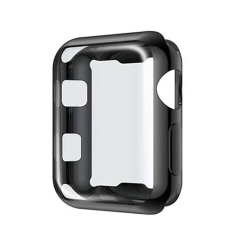 black Экран защитный чехол для Apple Watch, версии 5 4 3 2 наручных часов iwatch, крышка, 42 мм, 38 мм, Версия 44 мм 40 мм Мягкий противоударный защитный чехол Аксессуары - Цвет: black