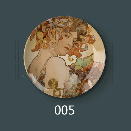 5 Alphonse Maria Mucha известная картина маслом Декоративная для дома, бара, офиса, Настенная декоративная пластина - Цвет: 5