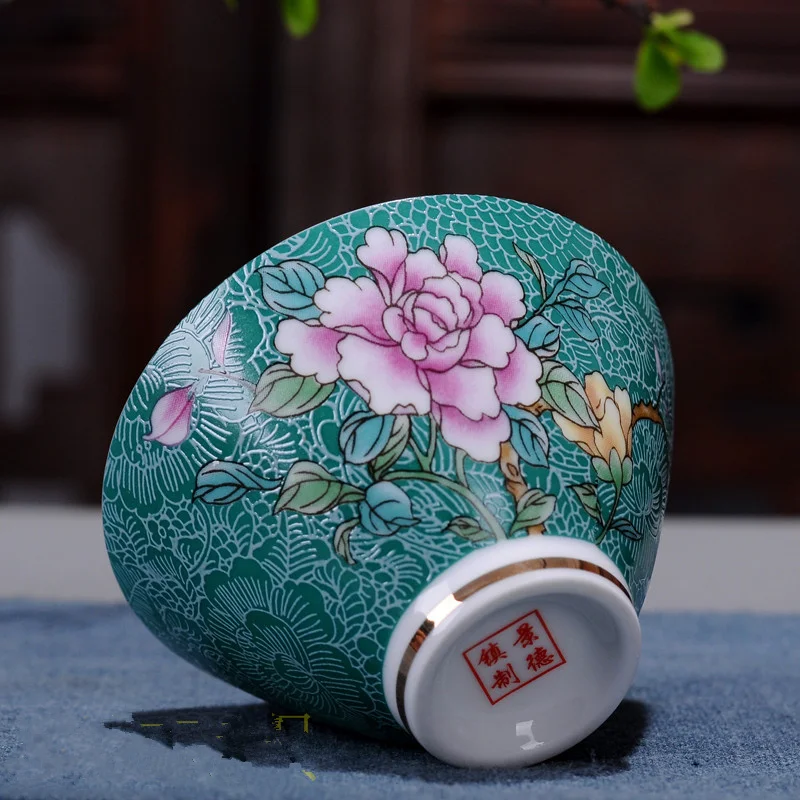 

6 pieces /sets of Chinese ceramic cups handmade painting Kung Fu cup small porcelain bowl tea cups tea accessories drinks