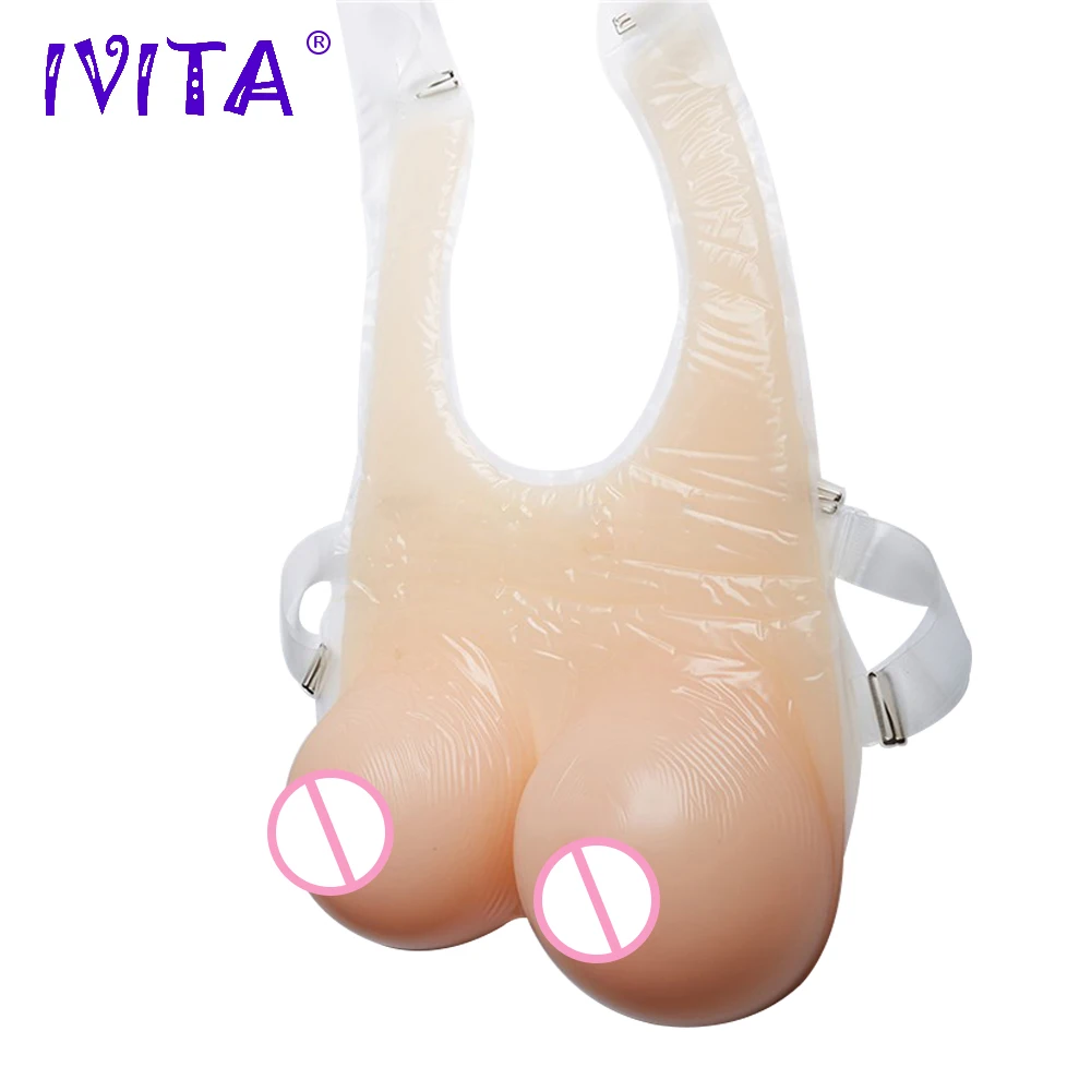 IVITA 4600g мягкие огромные груди силиконовые формы с плечевыми ремнями для
