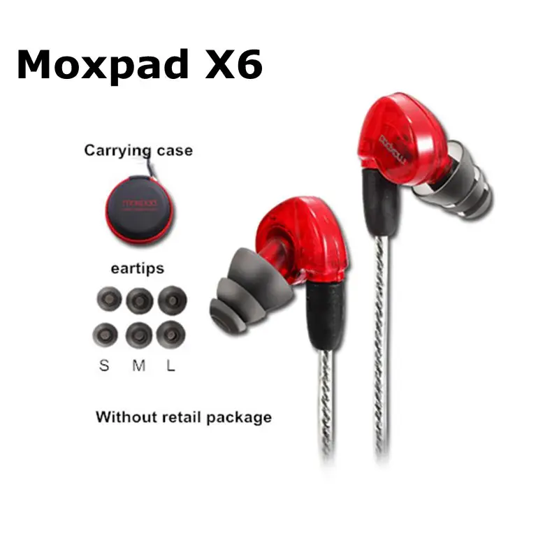 Акция 24 часа! Moxpad X9 X6 двойной Динамический драйвер профессиональные наушники с