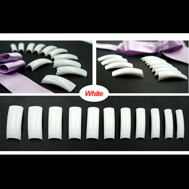Полный ТИПСЫ 500 накладные ногти Capsule Ongle прозрачный белый Ongles украшения ногтей Французский плоской конструкции Акриловые Ложные Nail