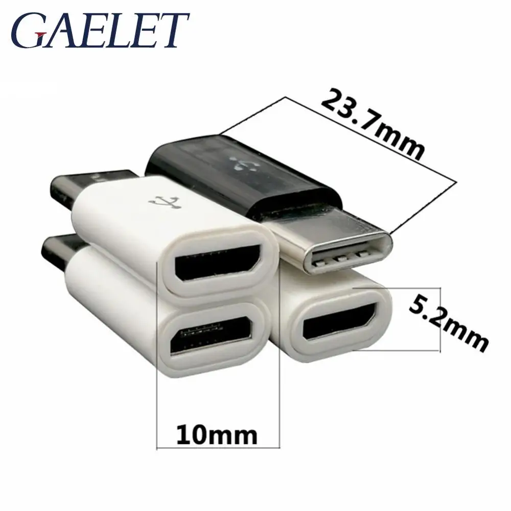 1 шт. usb type C штекер для Micro USB Женский адаптер Конвертер Разъем черно белый