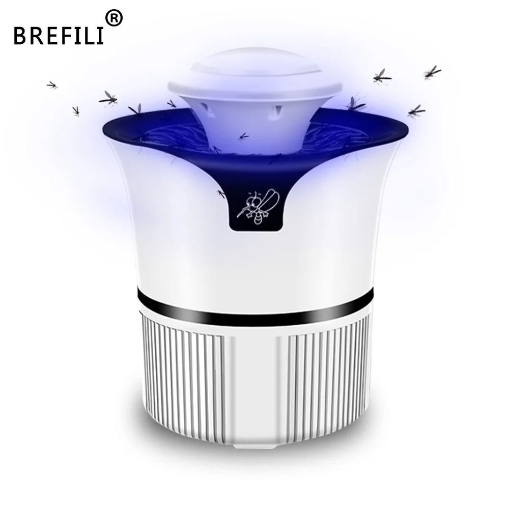 BREFILI USB Mosquito Killer Лампа Электрический анти-убийца насекомых-комаров Fly Ловушка для насекомых лампа Светодиодный УФ фонарь для беременных женщин младенцев