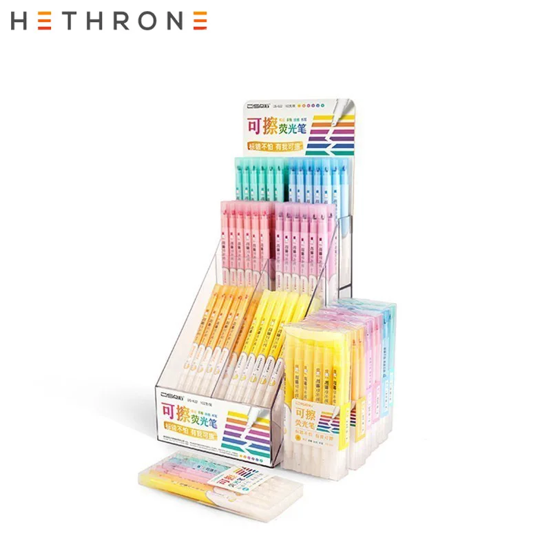 Hethrone 6 шт Двойная Головка стираемый маркер ручка флуоресцентные Fineliner ручки