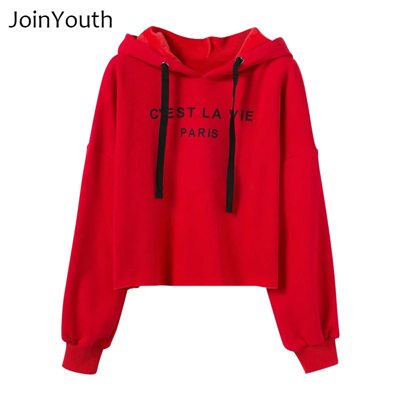 JoinYouth женские свободные толстовки с буквенным принтом повседневный толстый