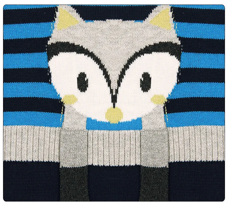 Autumn Winter Unisex Boys Girls Sweater Fox Pattern Knitted Baby Jumper Shaker Infant Toddler Long-sleeved Vest |