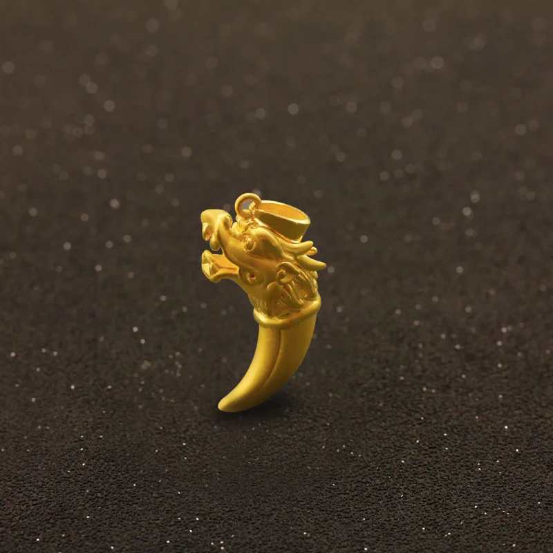 

New 999 24K Yellow Gold 3D Dragon Pendant Women's Pendant 2.22g