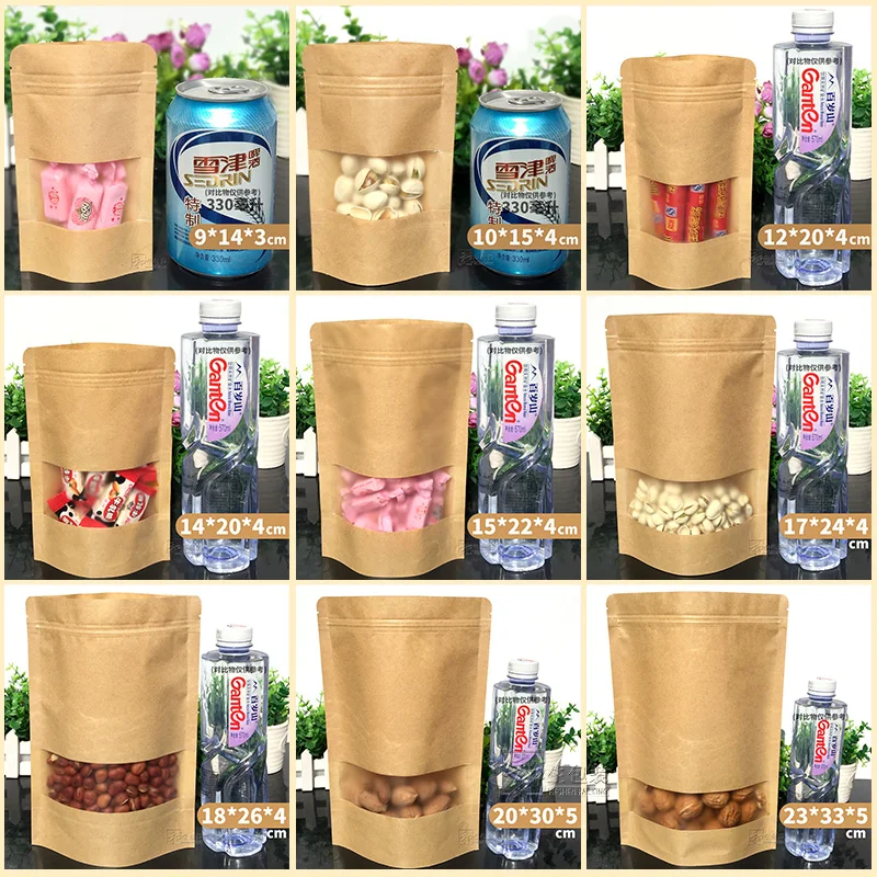 Стоьте вверх замком на молнии крафт бумажный мешок для окна Теплоизоляционный