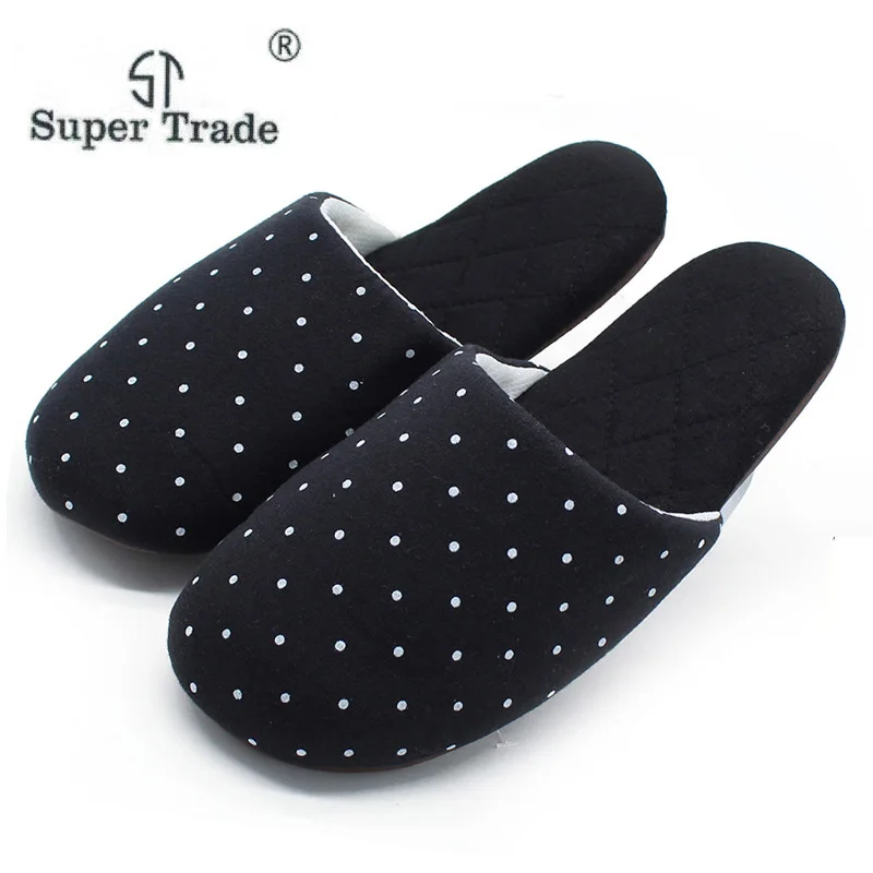 Женские хлопковые шлепанцы на мягкой нескользящей подошве ST удобные домашние