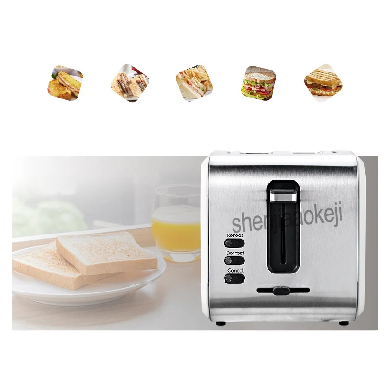 1pc Stainless steel toaster Two pieces of bread household breakfast machine six gear baking 220v 800w | Бытовая техника