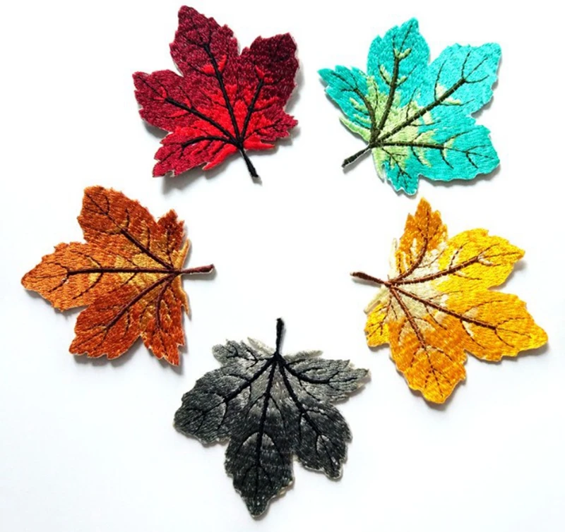 5 шт. патчи с вышивкой в виде кленового листа для одежды|embroidery patch|decorative patchespatches for