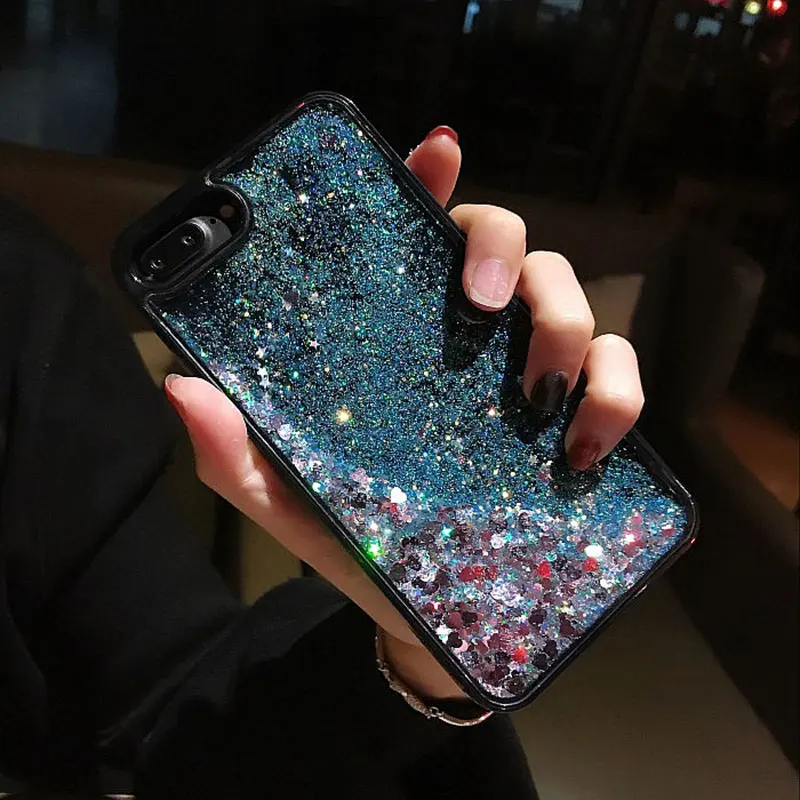 Dynamic Liquid Capinha For iPhone 8 7 Plus X Xr Xs Max Hard PC Quicksand Case 6 6s Plastic Cover iPone Coque Shell |