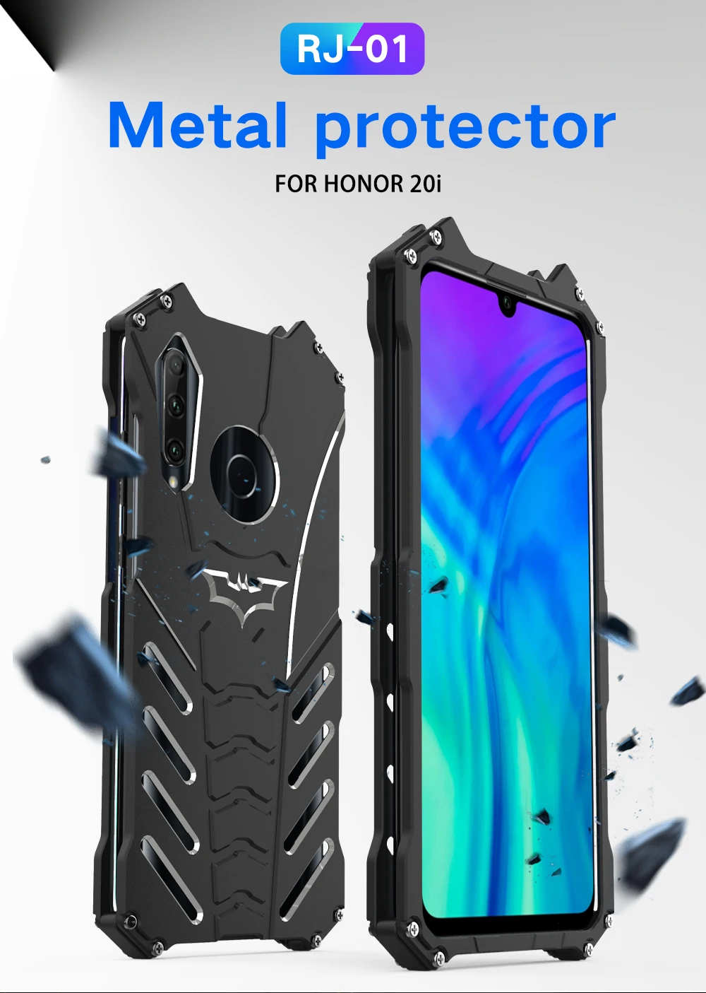Ударопрочный металлический чехол для huawei Honor 20 Pro View 20 V20 20i 20S жесткий алюминиевый теплоотвод для спорта на открытом воздухе+ ремни