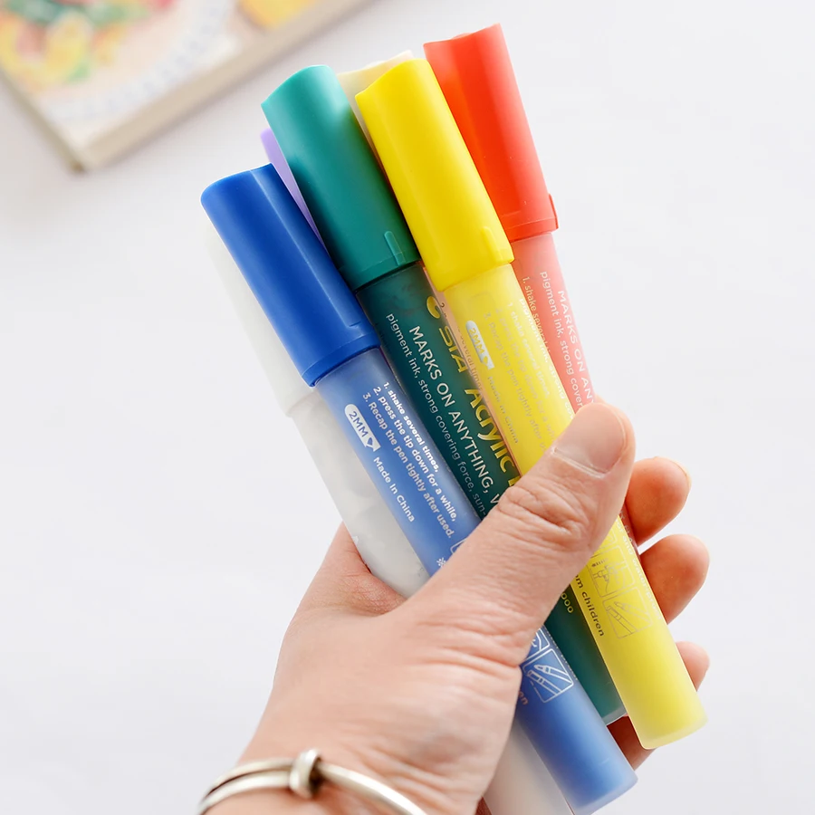 1 Piece 24 Colors Waterproof Acrylic Painter Water Based Marker on Glass Cloth Drawing DIY Permanent Marker|marker permanent|water based