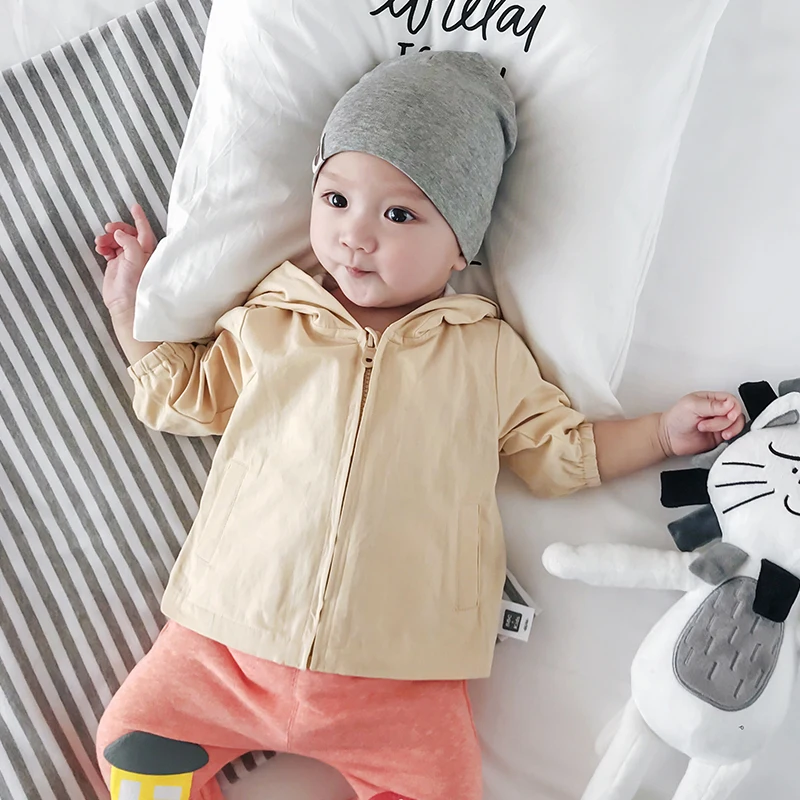 Lemonmiyu/однотонные модные весенние пальто для малышей куртки с капюшоном и