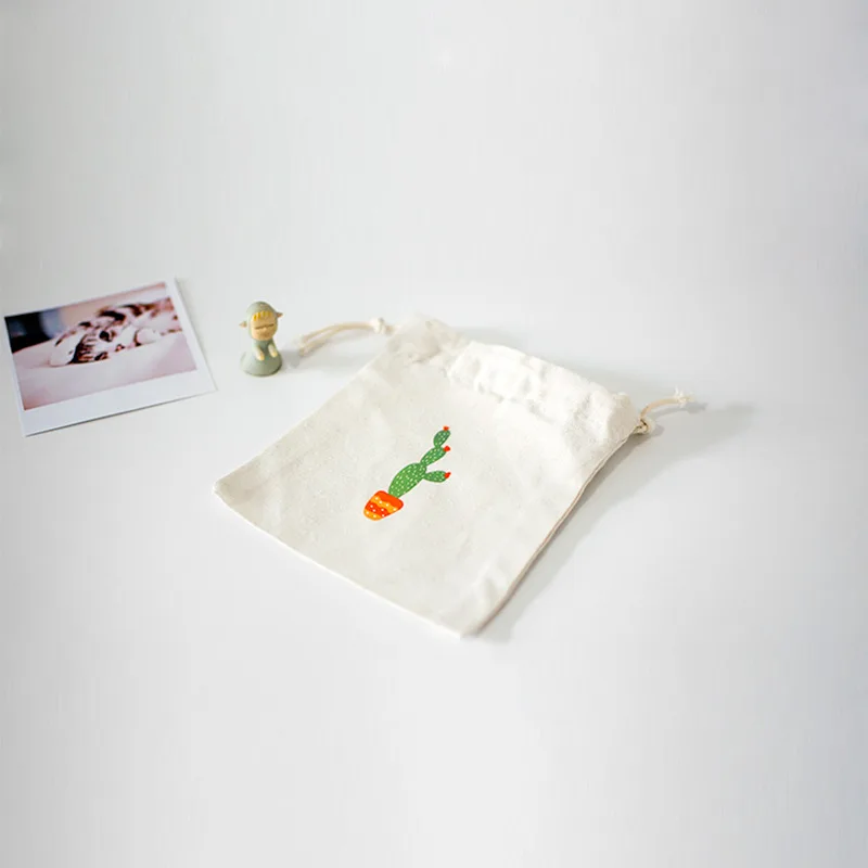 YILE Хлопок Drawstring чай подарок Сортировка мешок путешествия косметичка печать