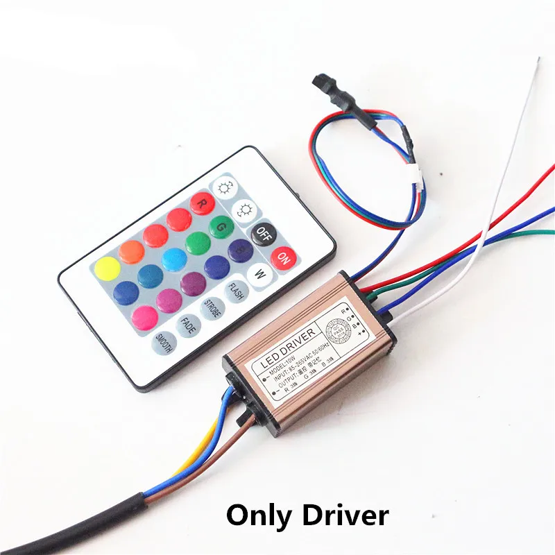 Only Driver 10 Вт 20 Вт 30 Вт 50 Вт 100 Вт RGB светодиодный светильник-чип и водонепроницаемый IP66 Светодиодный драйвер адаптер питания трансформатор пульт дистанционного управления AC85-265V - Цвет: Only Driver