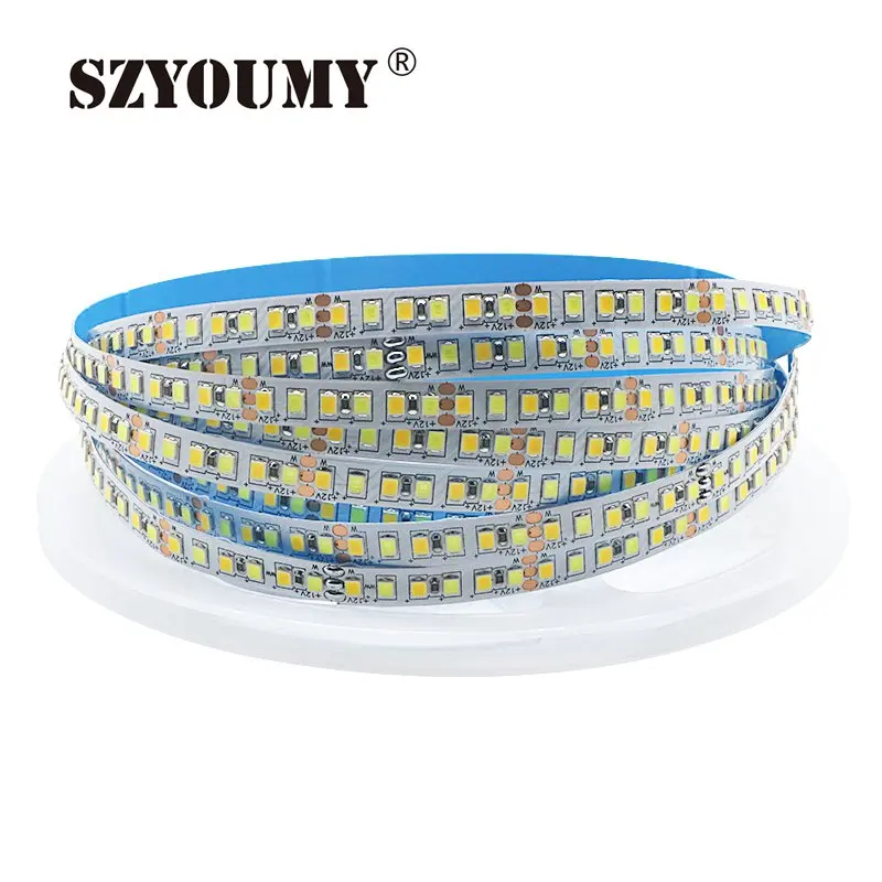 

SZYOUMY двухцветсветодиодный SMD 2835180LED CCT диммируемая светодиодная ленсветильник V DC WW CW Регулируемая Цветовая температура гибсветодиодный ная ...